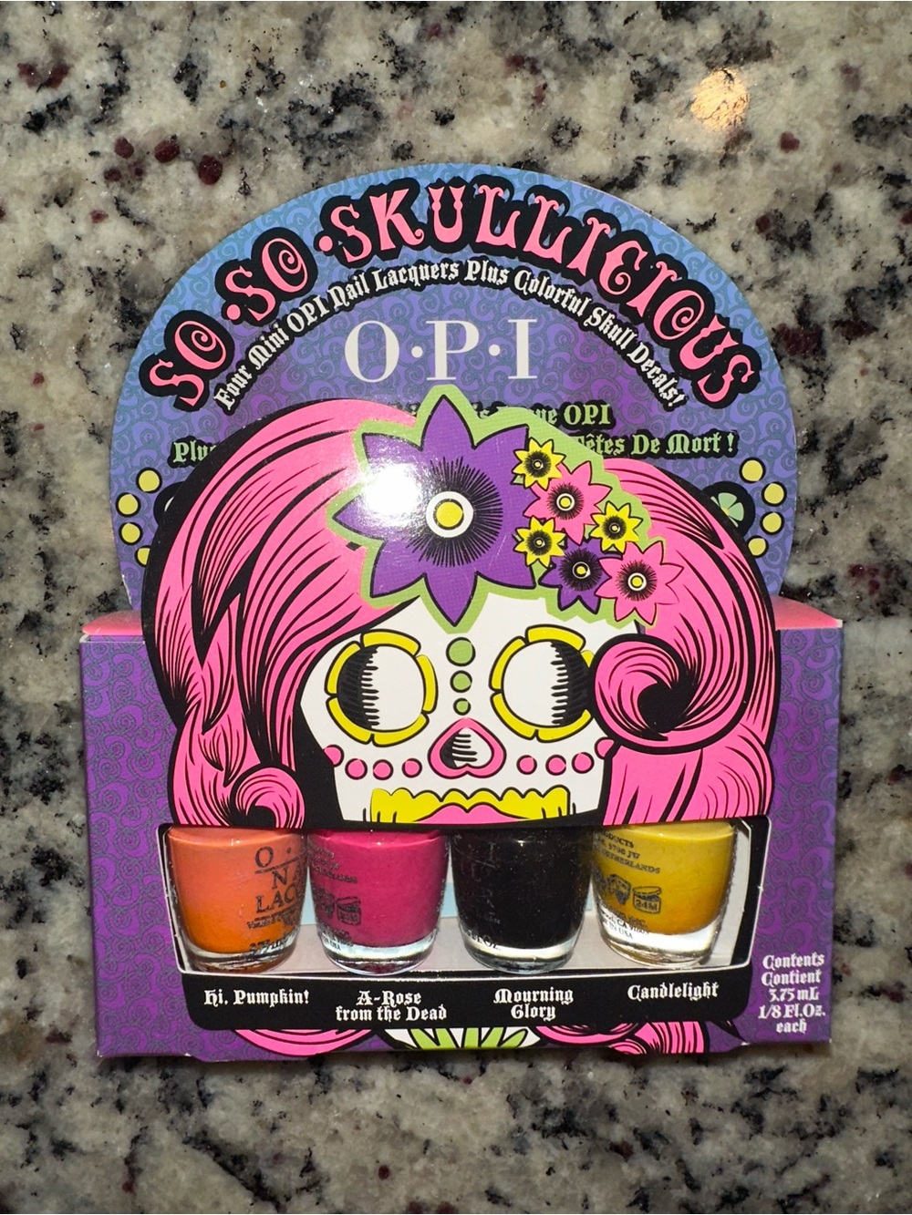 OPI So Skulllicious Kids Nail Polish Set - Pink, Orange, Black, Yellow